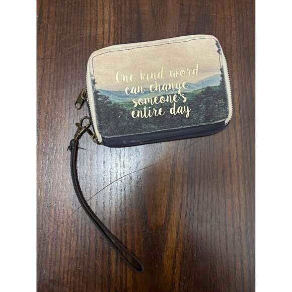One Kind Word Can Change Someone's Entire Day Canvas Wallet Wristlet - Picture 3 of 7